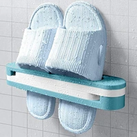 Multifunction Wall Mounted Folding Slippers Rack Shoes Stand Hanger Organizer Useful for Bathroom Towel Rack Holder for Hanging Shelf Adhesive Rack Pack of 1 